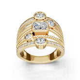 14K Gold Semi Mount Ring Setting Emerald Em 6x4mm Diamond Accent Syz Jewelry