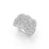 10K Gold Scalloped Cocktail Ring with White Topaz or Moissanite Moissanite Accent DHJ