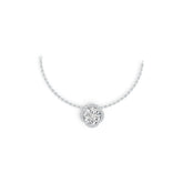 18K Gold Semi Mount Pendant Setting Round RD 8x8mm Diamond Accent DHJ