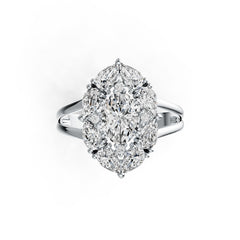 Sterling Silver Semi Mount Ring Setting Oval OV 8X6mm with White Topaz DHJ