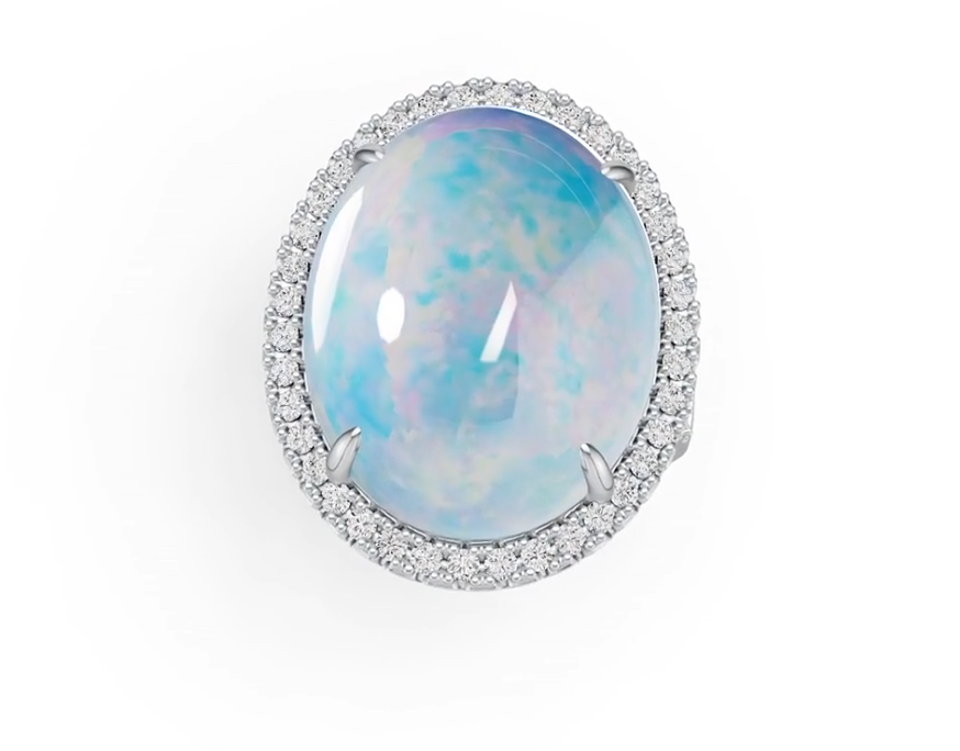 Sterling Silver Semi Mount Ring Setting Oval OV 24X19mm Cabochon DHJ