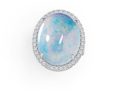 Sterling Silver Semi Mount Ring Setting Oval OV 24X19mm Cabochon DHJ