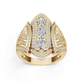 14K Gold Semi Mount Ring Setting Oval Ov 5x4mm Diamond Accent Syz Jewelry