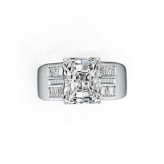 Sterling Silver Semi Mount Ring Setting Emerald OCT 11X9mm DHJ