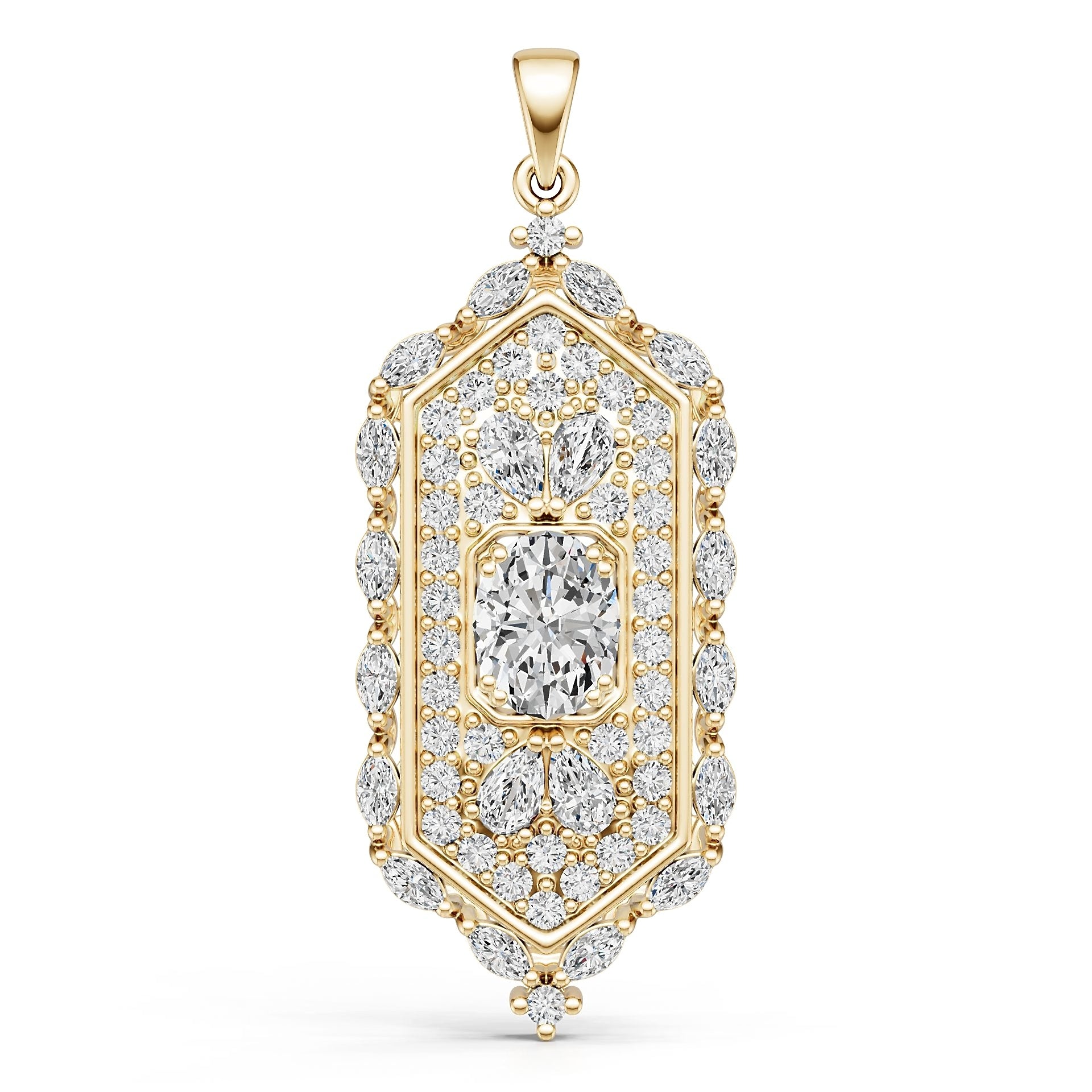 Platinum Semi Mount Pendant Setting Oval Ov 5x7mm Diamond Accent Syz Jewelry