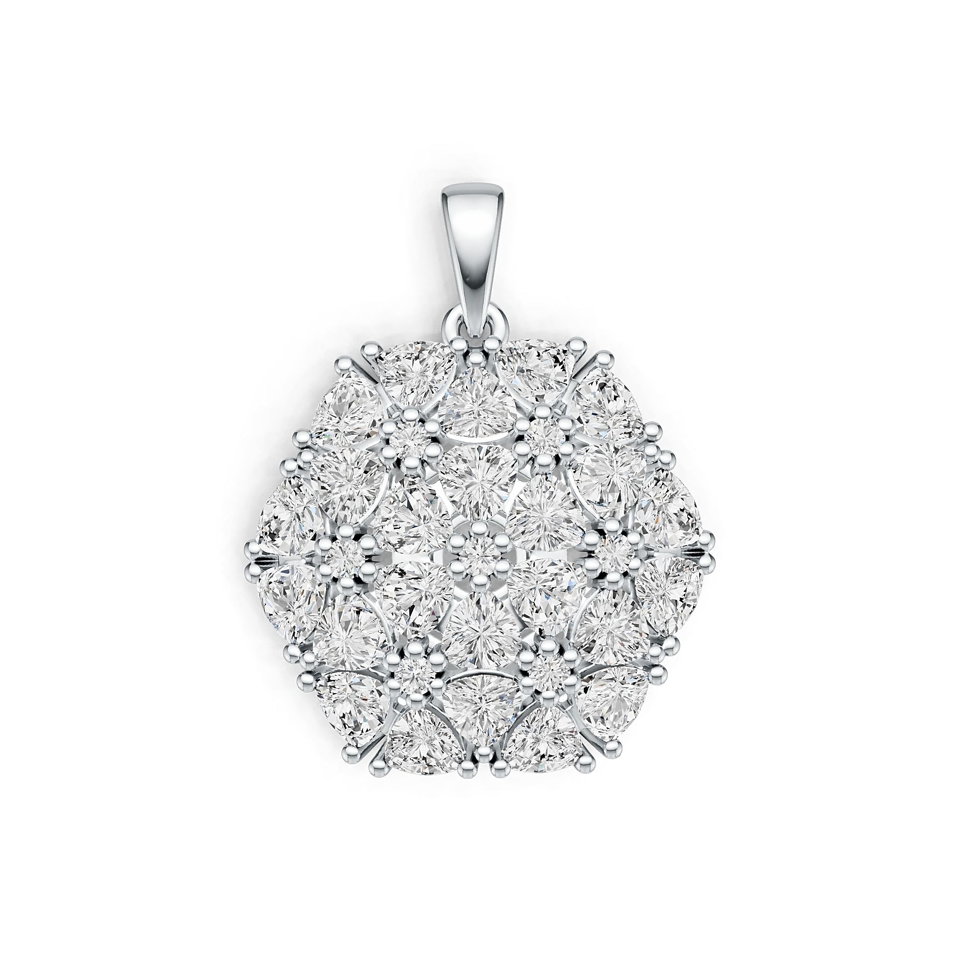 Sterling Silver Semi Mount Pendant Setting Trillion TR 4X4mm DHJ