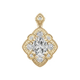 Sterling Silver Semi Mount Pendant Setting Oval OV 9X7mm White Topaz Accents Syzjewelry