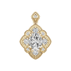 Sterling Silver Semi Mount Pendant Setting Oval OV 9X7mm White Topaz Accents Syzjewelry