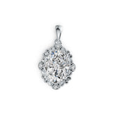 18K Gold Semi Mount Pendant Setting Oval OV 14X10mm Vintage-Inspired Diamond Accent DHJ