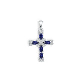 Sterling Silver Semi Mount Pendant Setting Oval OV 5x3mm Cross Theme DHJ