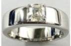 Men's 10K Gold Semi Mount Ring Setting Emerald OCT 6X6mm DHJ