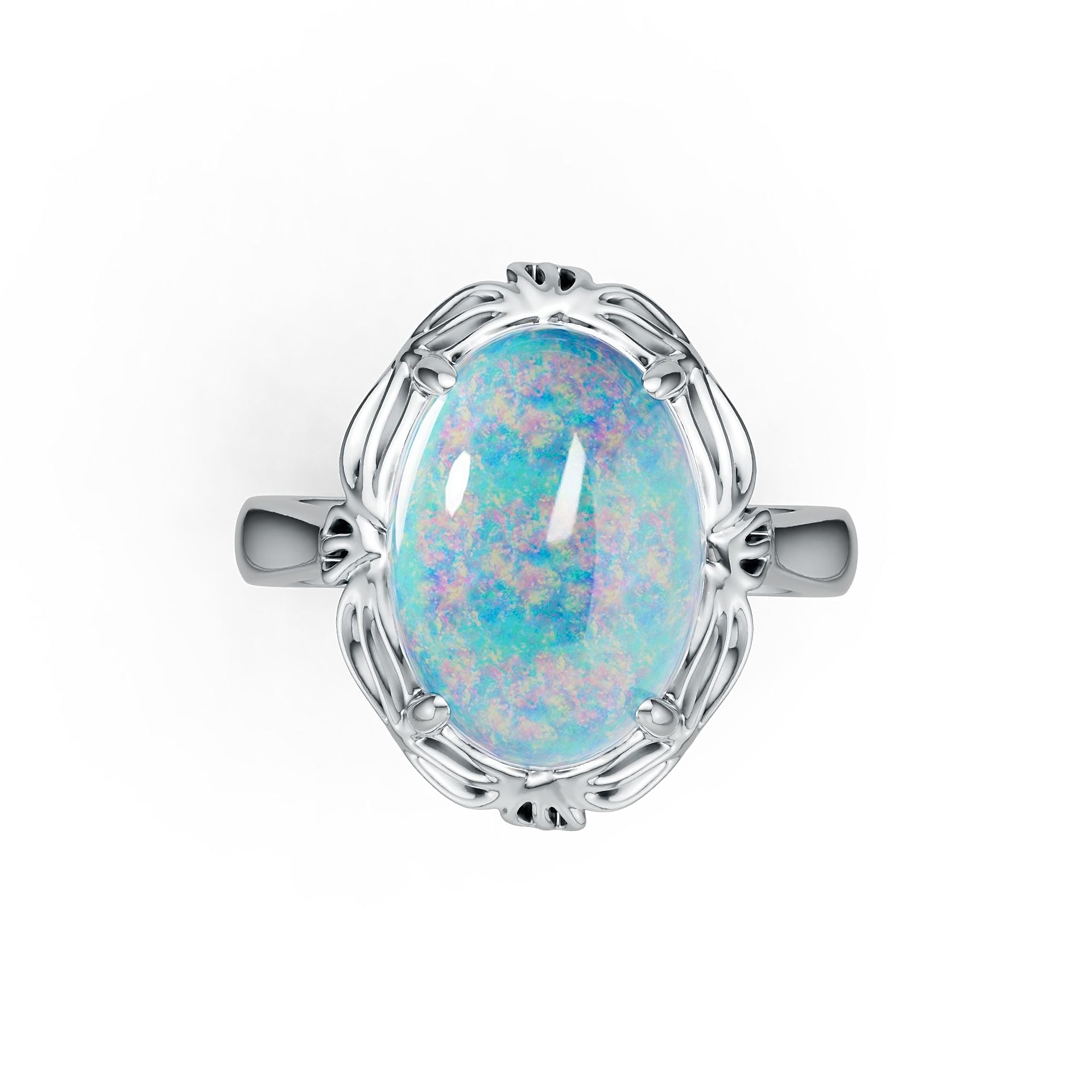 Sterling Silver Semi Mount Ring Setting Oval OV 14X10mm Cabochon DHJ