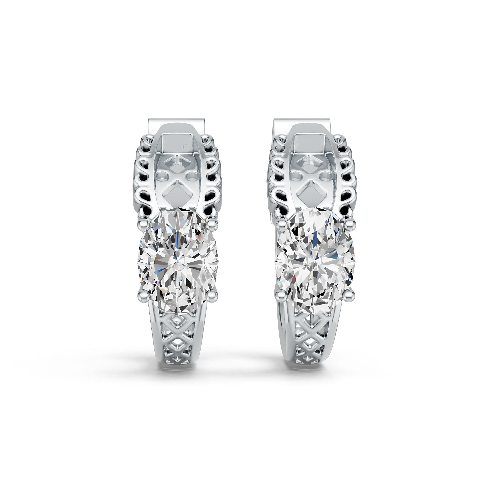 Sterling Silver Semi Mount Earrings Setting Oval OV 8X6mm DHJ