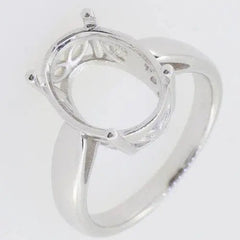 Platinum 10K or 14K Gold Semi Mount Ring Setting Oval OV 14x10 mm Solitaire DHJ