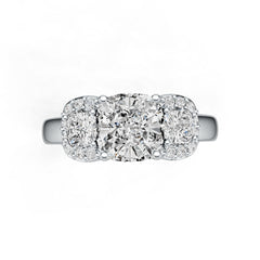 Sterling Silver Semi Mount Ring Setting Cushion CU 7.5X7.5mm CU 4X4mm DHJ