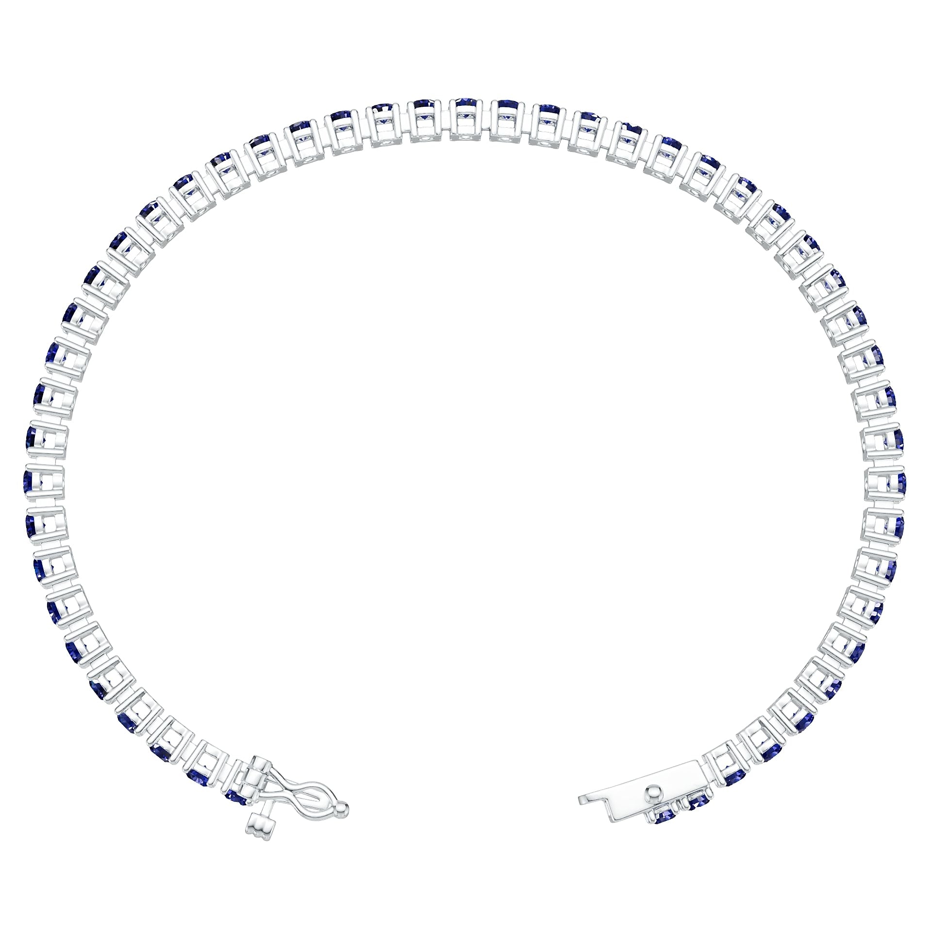 Sterling Silver Semi Mount Bracelet Setting Round RD 3x3mm 6-Inch DHJ