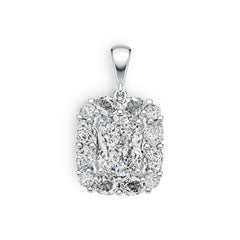 Sterling Silver Semi Mount Pendant Setting Cushion CU 9X7mm DHJ