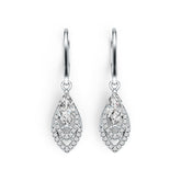 18K Gold Semi Mount Earrings Setting Marquise MQ 8X4mm Diamond Accent DHJ