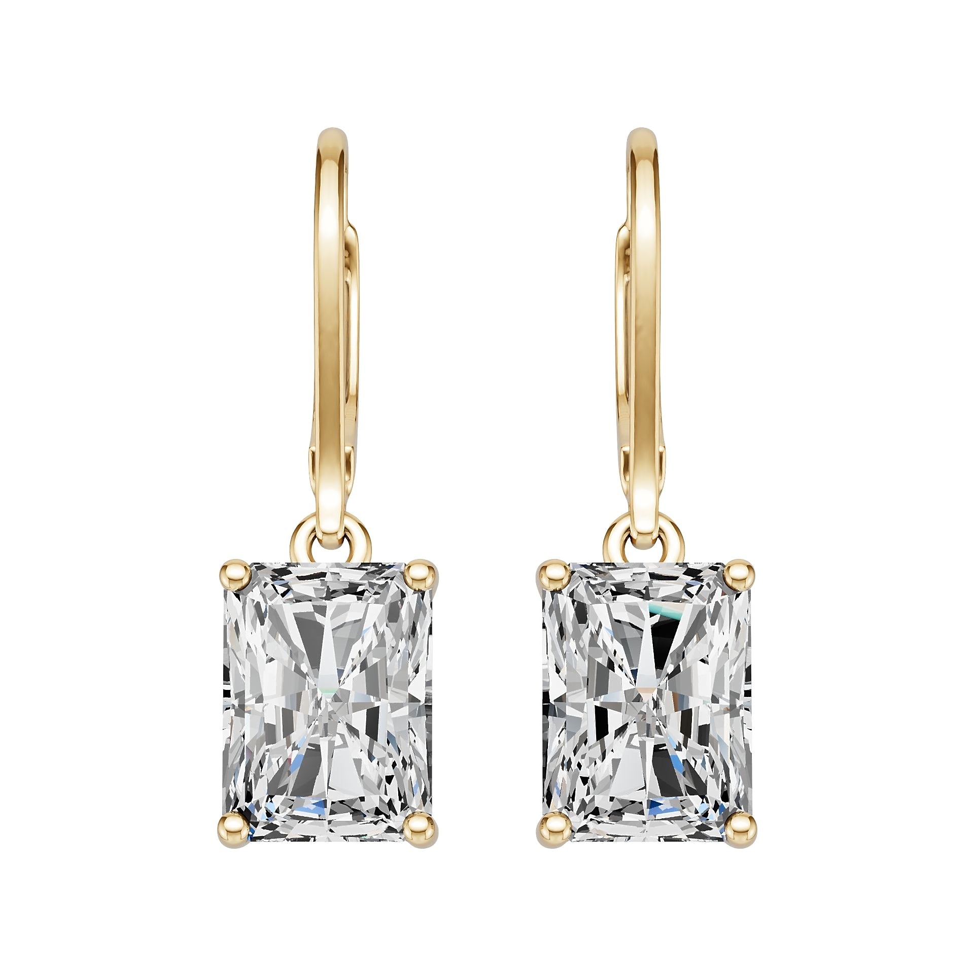 Platinum Semi Mount Earrings Setting Emerald Em 8x6mm Syz Jewelry