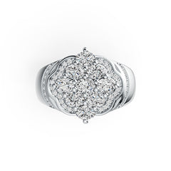 Sterling Silver Semi Mount Ring Setting Oval OV 4X3mm with White Topaz - Syzjewelry