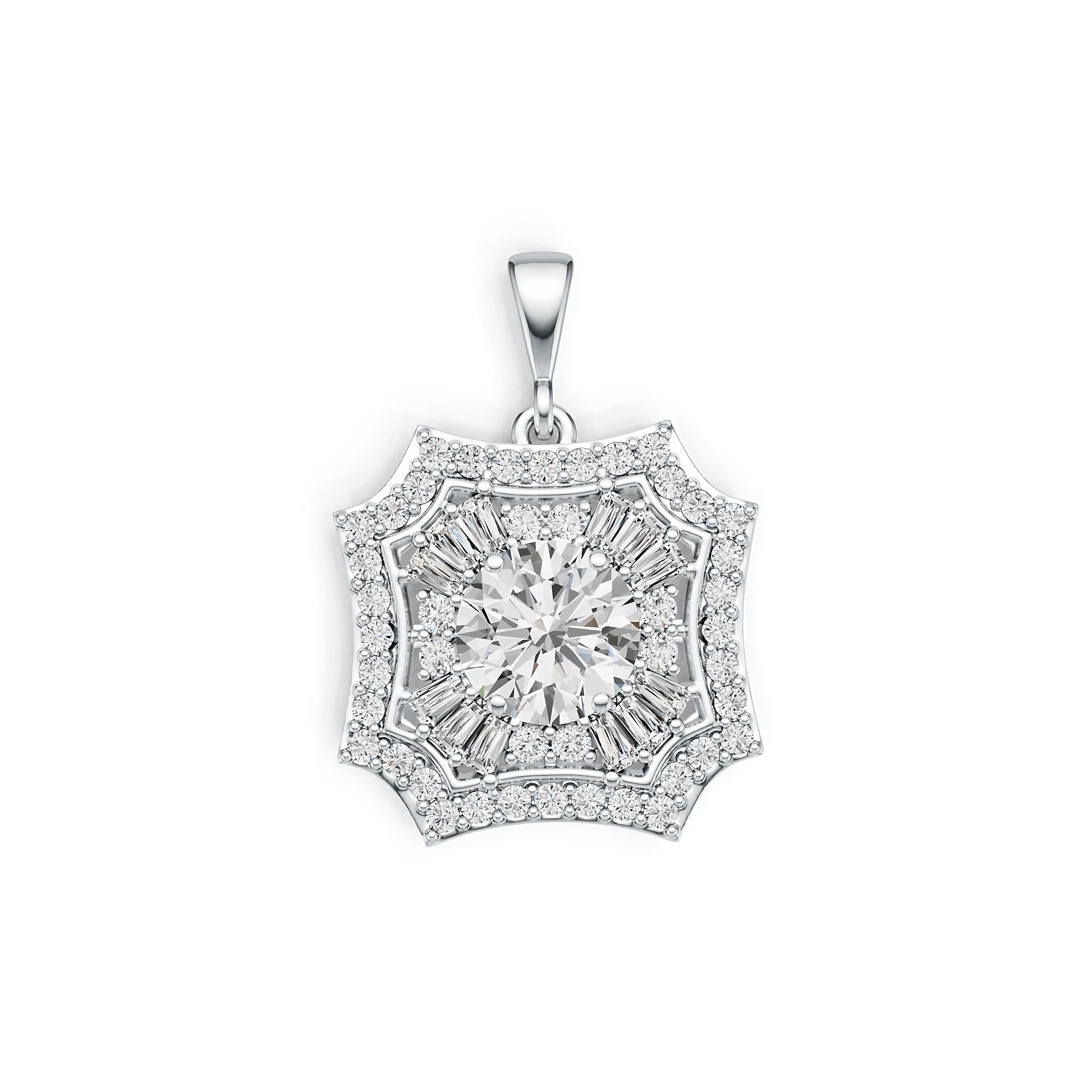 Sterling Silver Semi Mount Pendant Setting Round RD 9x9mm DHJ