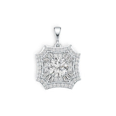 Sterling Silver Semi Mount Pendant Setting Round RD 9x9mm DHJ