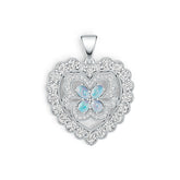 Sterling Silver Semi Mount Pendant Setting Oval OV 5x5mm Heart Pendant DHJ