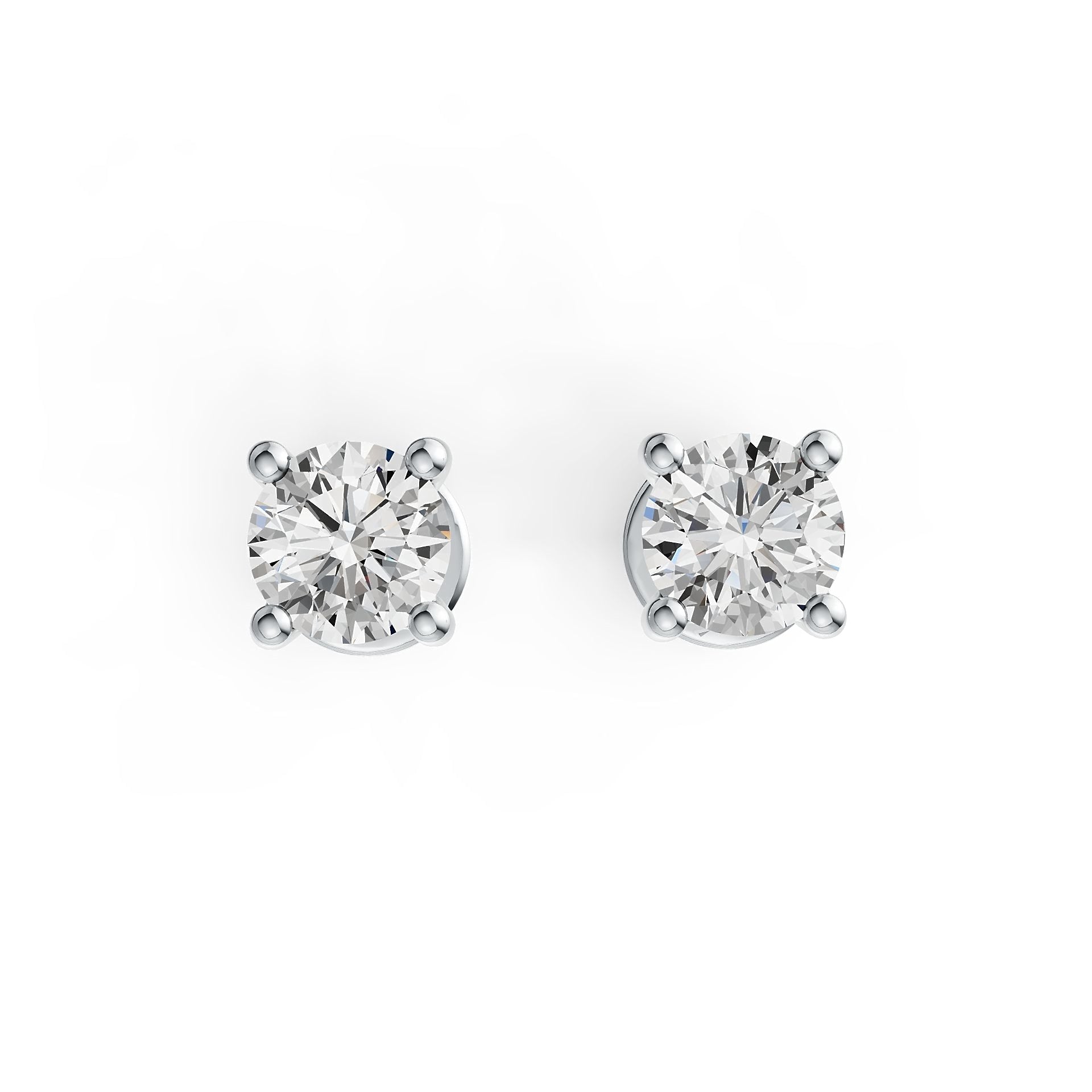 Sterling Silver Semi Mount Earrings Setting Round RD 4x4mm Stud DHJ