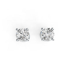 Sterling Silver Semi Mount Earrings Setting Round RD 4x4mm Stud DHJ