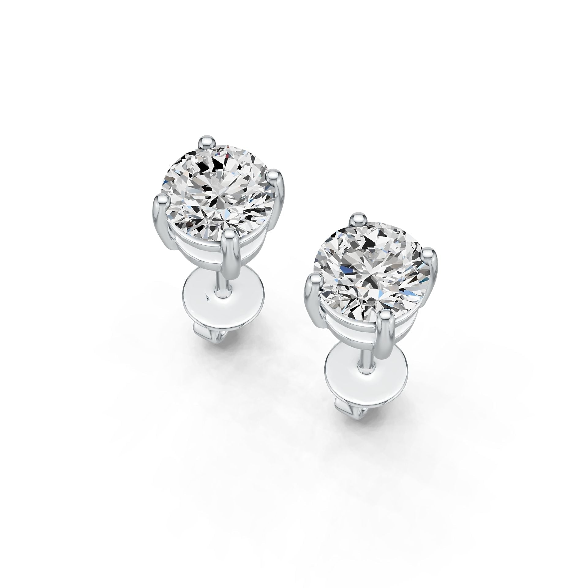 10K Gold Semi Mount Earrings Setting Round RD 5x5mm DHJ