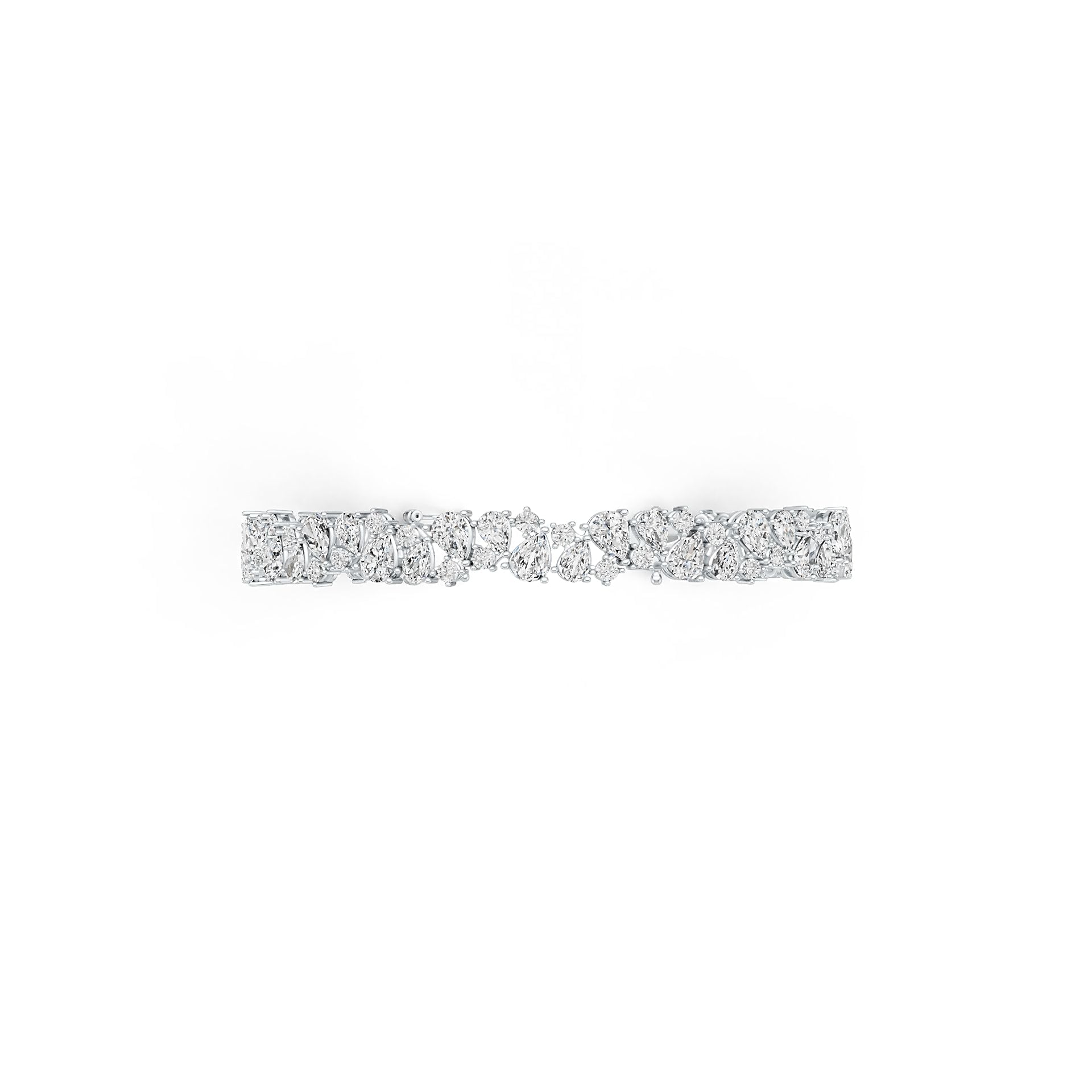 Sterling Silver Semi Mount Bracelet Setting PE 7X5mm PE 6X4mm RD 3.0mm DHJ