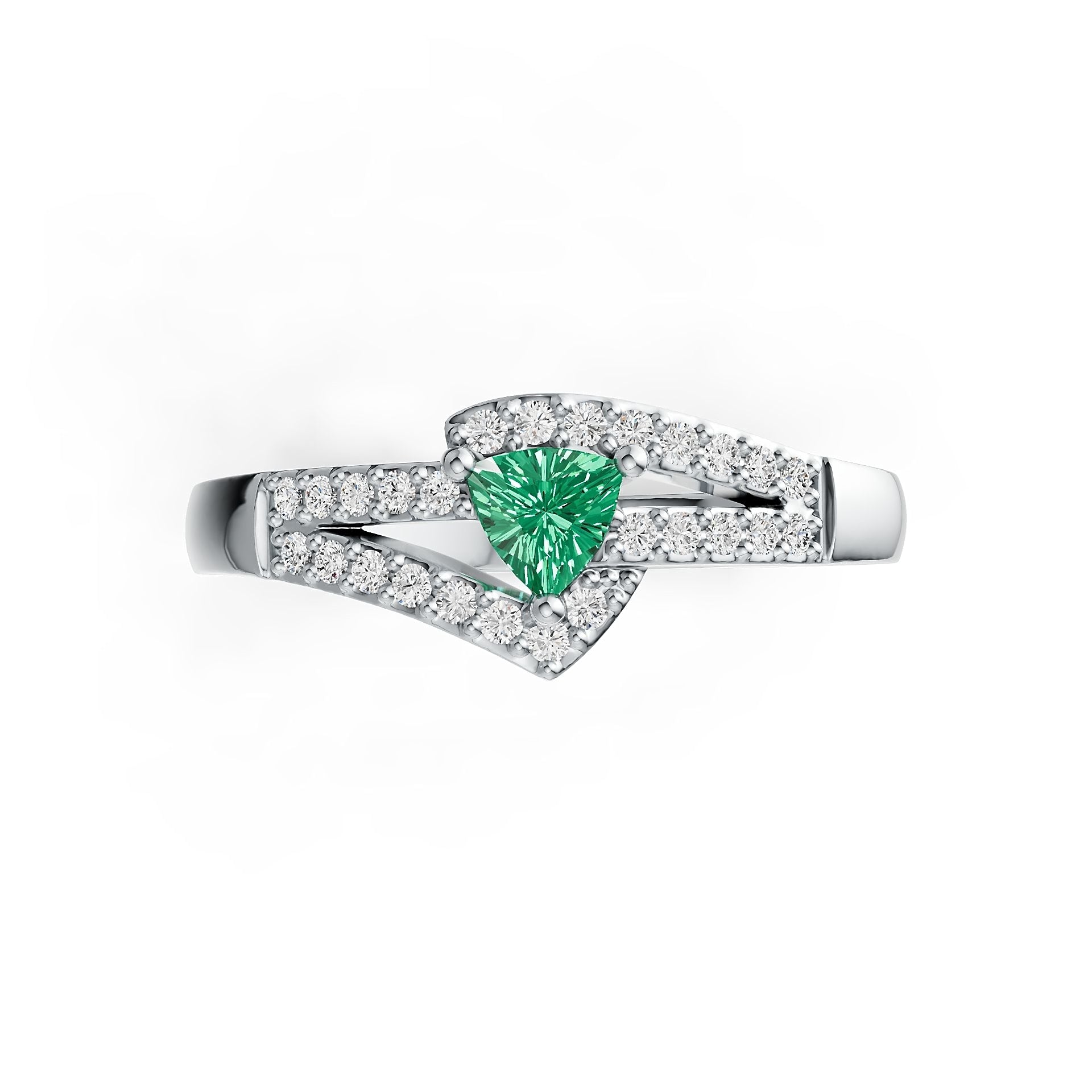 Sterling Silver Semi Mount Ring Setting Trillion TR 4x4mm Bypass Shank Syzjewelry