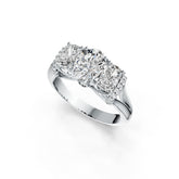 14K Gold Semi Mount Ring Setting Oval OV 8X6mm CU 6X4mm Diamond Accent DHJ