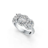 Platinum Semi Mount Ring Setting Oval OV 7X5mm OV 6X4mm Diamond Accent DHJ