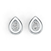 18K Gold Semi Mount Earrings Setting Pear PE 6x4mm DHJ