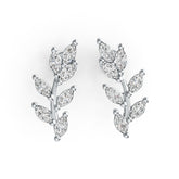 Sterling Silver Semi Mount Earrings Setting Marquise MQ 4X2mm Vine Leaf Theme DHJ