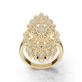 10K Gold Semi Mount Ring Setting Round Ro 17x0mm Syz Jewelry