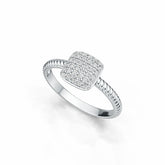 18K Gold Semi Mount Ring Setting Round RD 1.5mm Diamond Accent DHJ