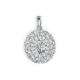 Sterling Silver Semi Mount Pendant Setting Oval OV 9X7mm PE 4x3mm Double Halo DHJ