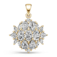 10K Gold Semi Mount Pendant Setting Round Ro 5x4mm Moissanite Accent Syz Jewelry