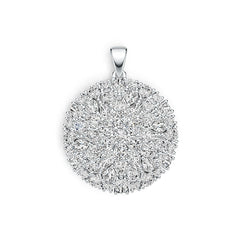 Sterling Silver Cluster Pendant with White Topaz or Moissanite DHJ