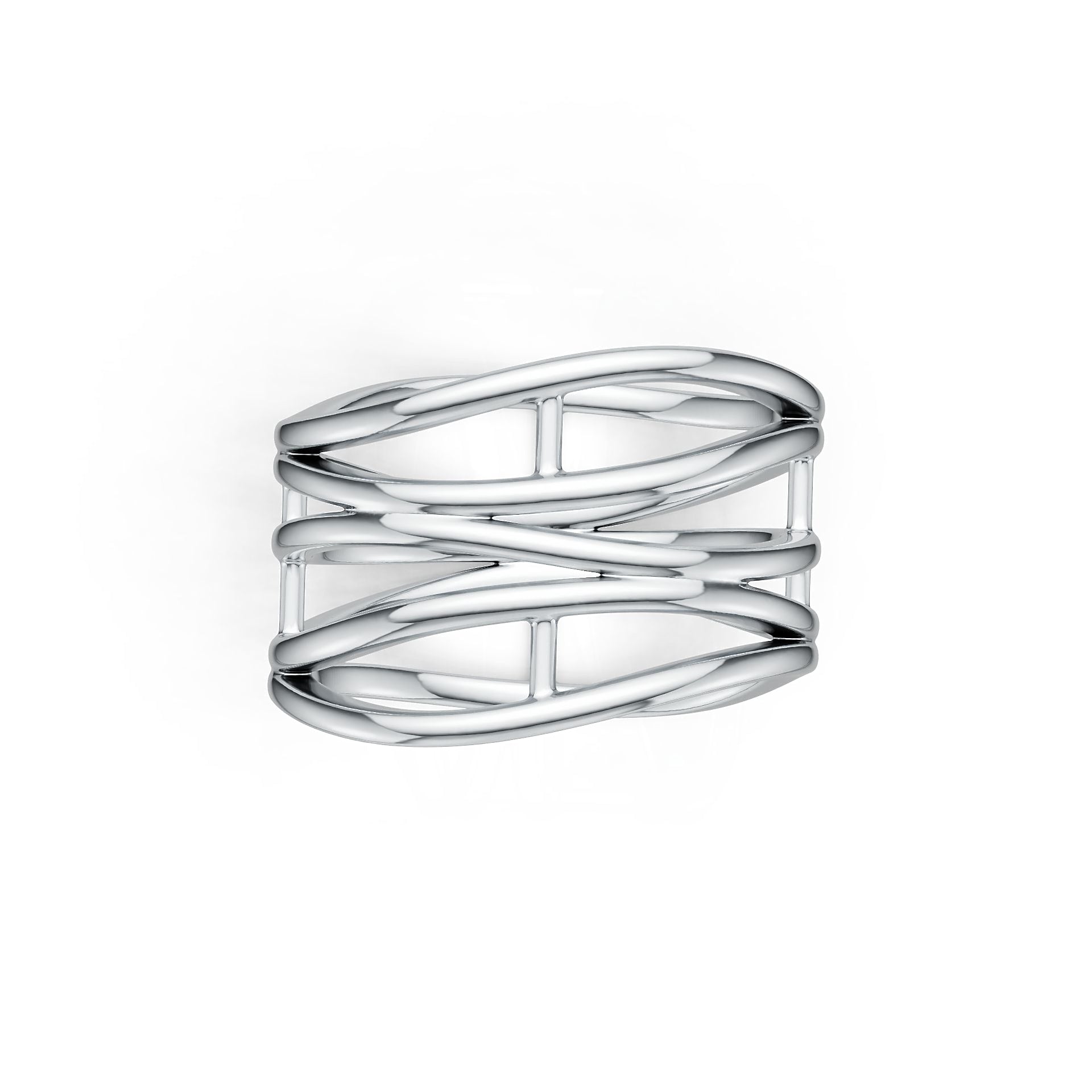 Sterling Silver Multi-Row Wave Ring DHJ