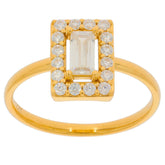 18K Gold Semi Mount Ring Setting Emerald OCT 6X3mm Minimal Diamond Accent Syzjewelry