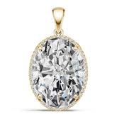 10K Gold Semi Mount Pendant Setting Oval Ov 22x17mm Moissanite Accent Syz Jewelry