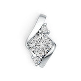 Sterling Silver Semi Mount Pendant Setting Cushion CU 7X7mm DHJ