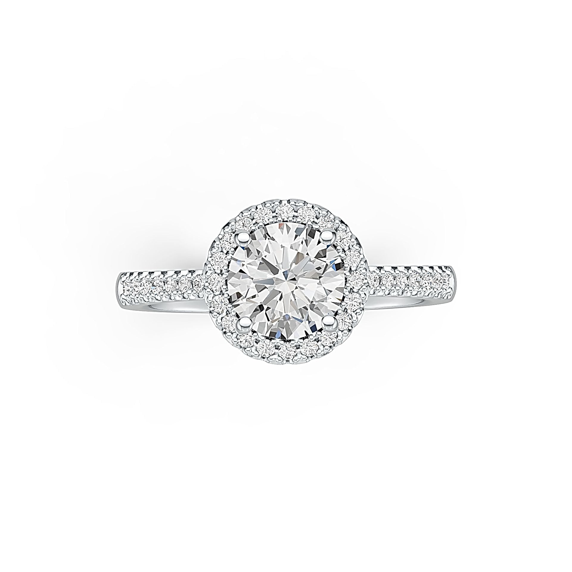 Sterling Silver Semi Mount Ring Setting Round RD 7X7mm Halo - Syzjewelry