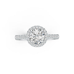 Sterling Silver Semi Mount Ring Setting Round RD 7X7mm Halo - Syzjewelry