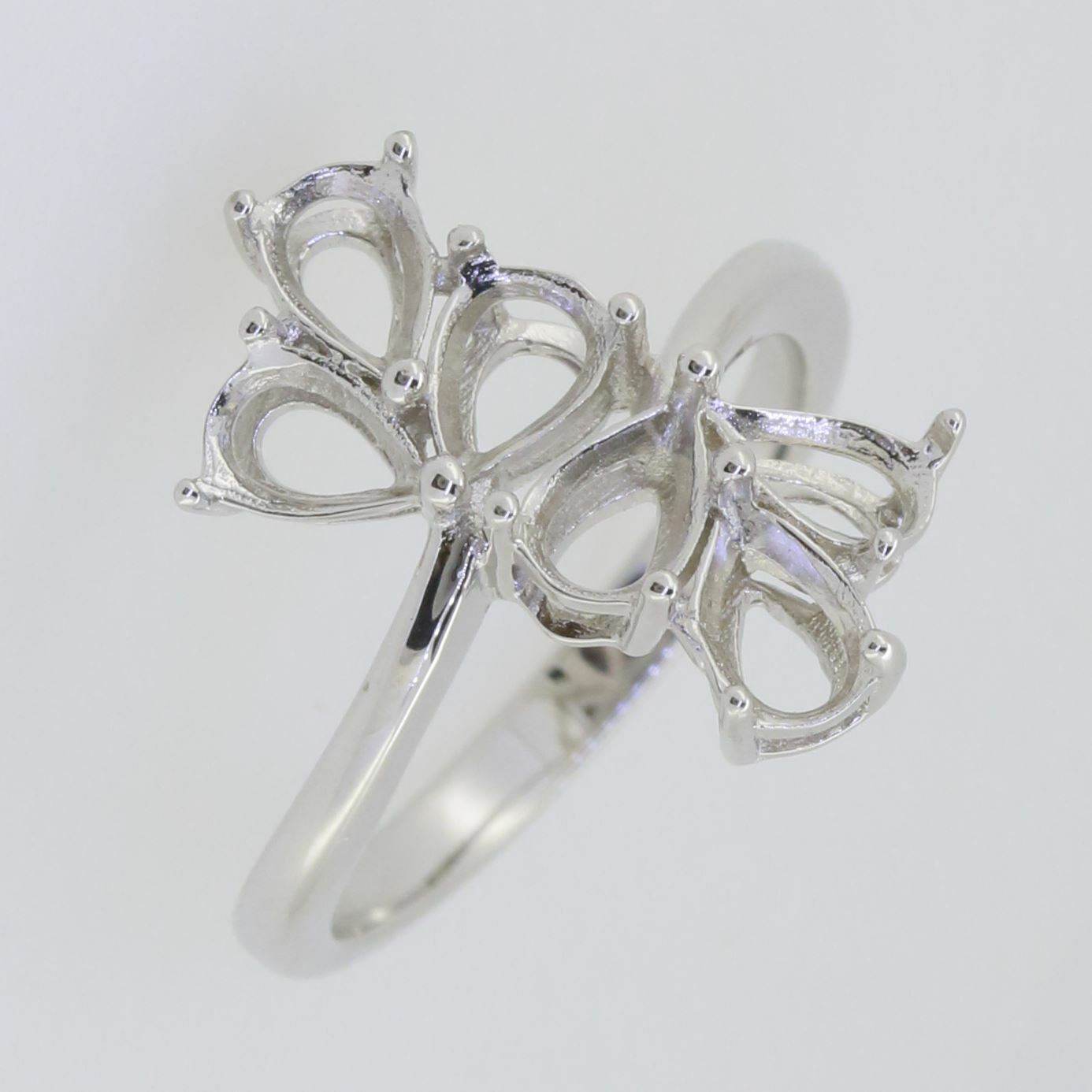 10K Gold Semi Mount Ring Setting Pear PE 6x4mm Syzjewelry
