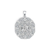 Platinum Semi Mount Pendant Setting Cushion CU 10X8mm Diamond Accent DHJ