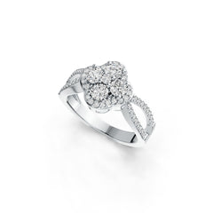 14K Gold Semi Mount Ring Setting Round RD 3.5mm Diamond Accent DHJ